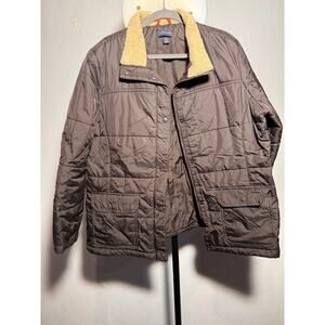 Lands' End Sherpa Collar‎ Quilted Jacket